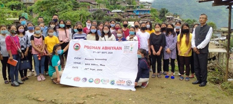 Participants with officials during the Anaemia Screening Camp held at District Programme Officer (ICDS) Office, Mon on September 28. (DIPR Photo) 